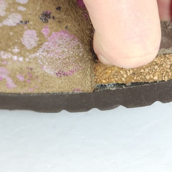 BIRKENSTOCK Women's Arizona US6 EU37 Flower Crush Mocca Suede Slide Sandals - Picture 15 of 16